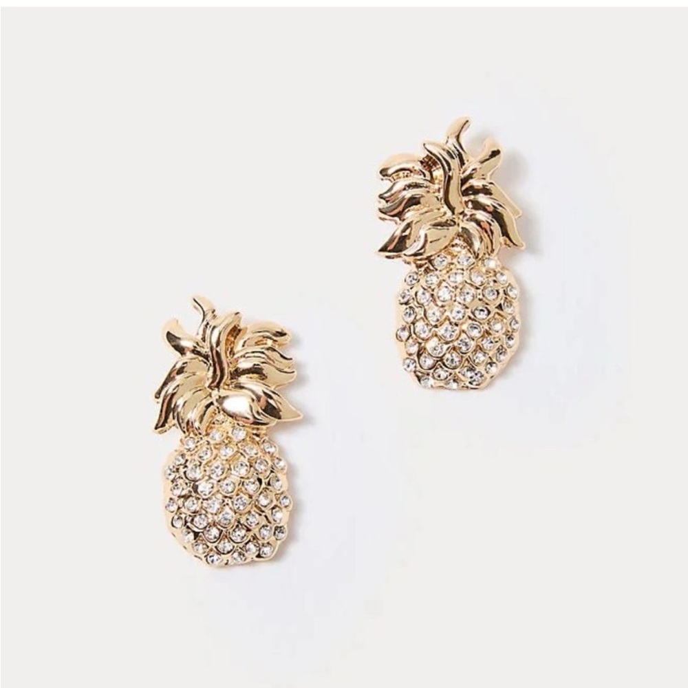 Lilly Pulitzer Gold Pineapple Earrings NWT